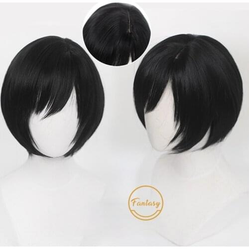 Yuffie Kisaragi Game Final Fantasy VII FF7 Cosplay Wig Short Black Styled Heat Resistant Cosplay Wig + Free Wig Cap