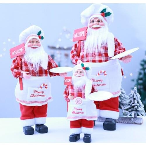 Christmas chef Santa Claus doll creative gifts for standing elderly window restaurant decoration ornaments kitchen