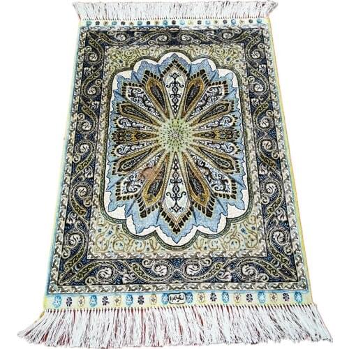 Seeykeep™ 2x3ft Rectangle Silk Handknotted Rug With Exquisite Cordoba Mezquita Dome Pattern Used Tawny Tone -NY3016278