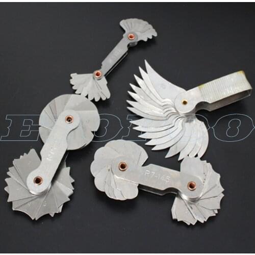 Radius template R gauge R1-6.5 7-14.5 15-25 26-80 radius gage plate fillet gaug External Internal Concave Convex Measuring tools