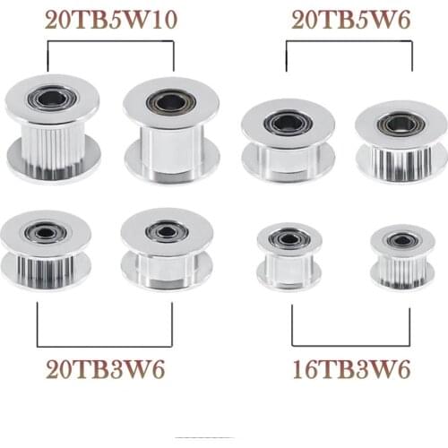 GT2 Idler Timing Pulley 16/20 Tooth Wheel Bore 3/5mm Aluminium Gear Teeth Width 6/10mm For I3 Ender 3 CR10 Bluer Printer Reprap