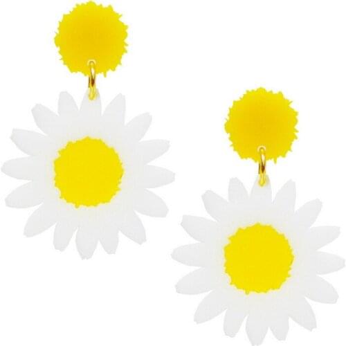 Stylish Cute Big Chrysanthemum Earrings For Women Girl Fresh Acrylic Drop Earrings 2018 Fashion Hiphop Jewelry Wholesale E18165