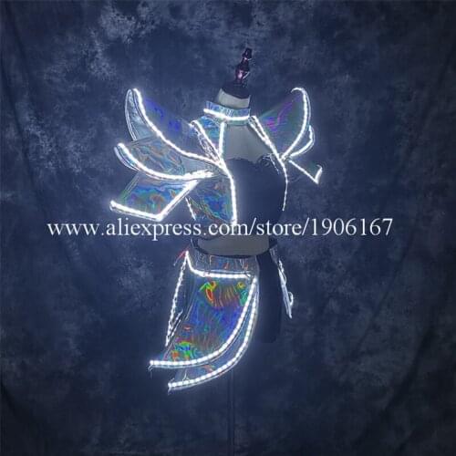 LED luminous clothes nightclub bar stage ballroom costumes led lighting up festival event party sexy dress performance clothing