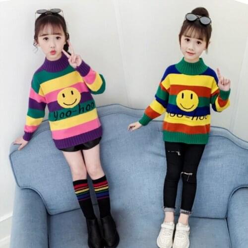 Girls Sweater Babys Coat Outwear 2021 Letters Thicken Warm Winter Autumn Knitting Pullover Christmas Gift Childrens Clothing