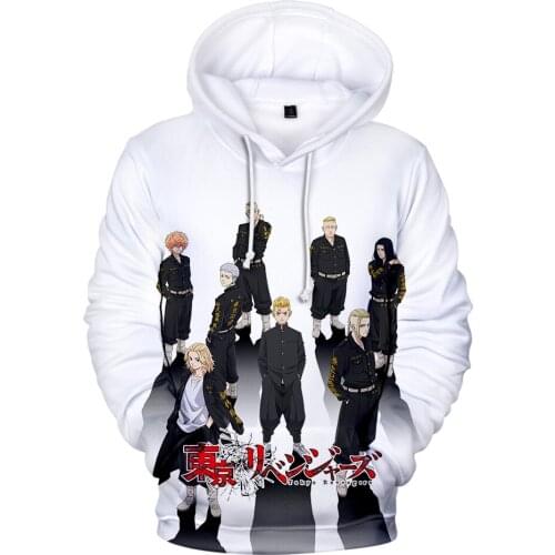 Hot Autumn Hooded 3D Comic Tokyo Revengers Hoodies Men Women Sweatshirts Fashion Hip Hop Cartoon Tracksuits Boys White Pullovers