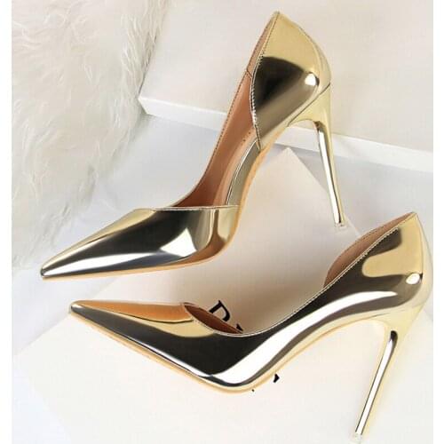 Sexy Pumps Women Shoes High Heels 10.5CM Patent Leather Stiletto Ladies Sandals Fetish Party Wedding Bridal Shoes Plus Size 43