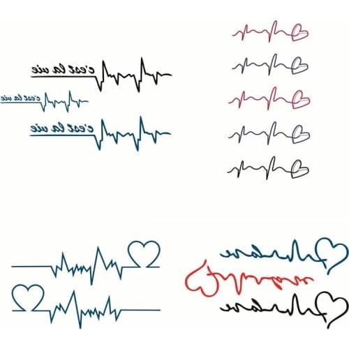 Heart Beat Love Sticker Women Men Fake Sticker Temporary Tattoo Waterproof