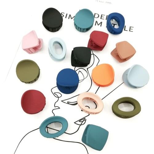 1PCS New fashion solid color geometric hollow Acrylic Hairpins Hair Clip Crab For Women Girl Clamp Hair Accessorie Headwear