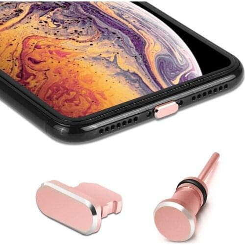 10set Metal Charging Port 3.5mm Earphone Jack USB Dust Plug For iPhone XS Max XR X 8 7 6 6S Plus 5 5s Mini Anti Dust Cap Gadgets