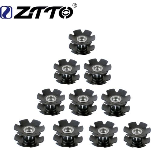 10 PCS ZTTO MTB Road Bike Bicycle Cycling Steer Tube Headset Aluminum Star Nut 1 1/8" OD28.6mm Bulk Wholesale