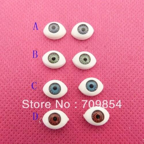 100pcs/lot 23*16mm flat back eye resin eyes toy accessories mixed color TWC09 Cartoon eyes