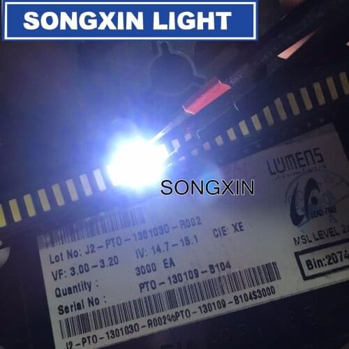1000PCS FOR LUMENS 7020 SMD LED Beads 3V 0.5W 150mA Cool white LCD Backlight for TV Application SANE7020P-0W-2074