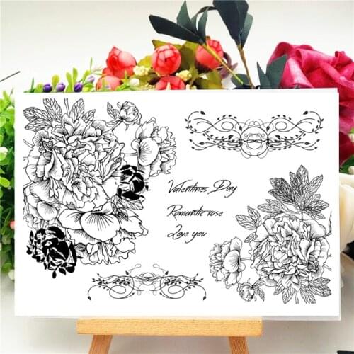 11x16CM Flowers Blossom Transparent Seal Clear Stamps Silicone Seal Roller Stamps DIY Scrapbook Album / Card Production