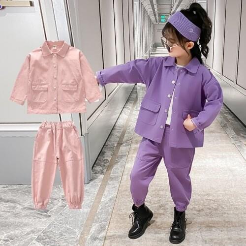 Spring autumn Kid Girl Clothing Coat Casual Tracksuit Long Sleeve Letter Button Sets Infant Clothes Baby Pants+Bear Jacket 2PCS