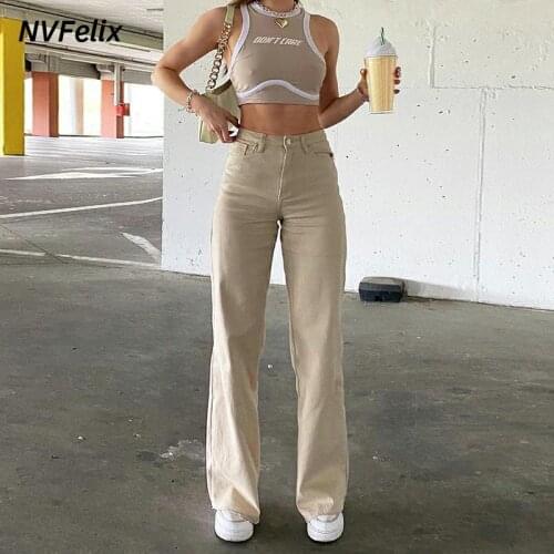 2021 Loose Jeans For Women High Waist Stretch Wide Leg Femme Trousers Casual Comfort Denim Mom Pants Washed Jean Pants