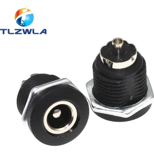5pcs DC-022D 5.5*2.1mm / 5.5x2.5mm DC Power Plug Socket Connector With Nut Panel Mounting Jack Adaptor DC-022