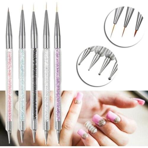 5pcs Liner Gel Nail Art Painting Pens Polish Dotting Pencil Manicure Brush Nail Charms Accessory Beauty Tool Nail Art Paint Pen