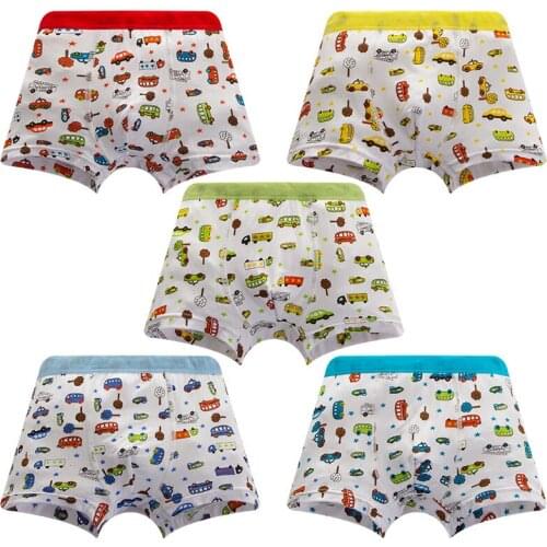 5pcs / 1Lot New Childrens Underwear Boy Cartoon Car Modal Boyshort YFP73