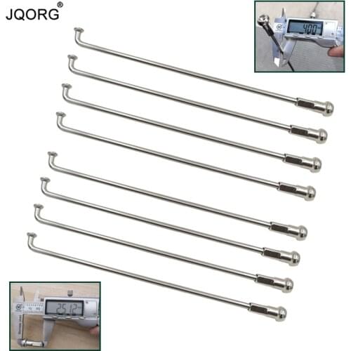 8 Guage Diameter 4.0 mm J-bend Round Body Motorcycle Spokes 304 Stainless Steel Material Sliver Color Motocross Wheel Spokes