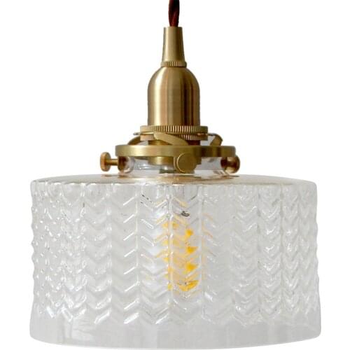 American Loft Decor Vintage Pendant Light LED Brass Glass Hanging Lamp Dining Room Home Lighting Antique Droplight Luminaire