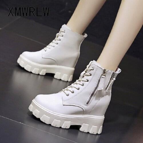 XMWRLW PU Leather Ankle Boots For Women High Heels Autumn Shoes 2020 Casual Women Ankle Boots Rubber Sole Ladies Boot Shoes