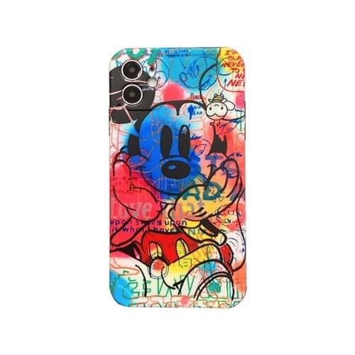 Disney Case for Iphonex Xs 7 8 Plus 11pro Max Iphone XR Cartoon Donald Duck Youth Personality Creative Graffiti Phone Cases