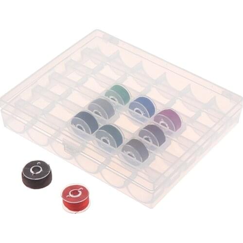 36 Spools Empty Bobbins Sewing Accessories Transparent Sewing Machine Bobbin Case Knitting Needle Organizer Storage Plastic Box