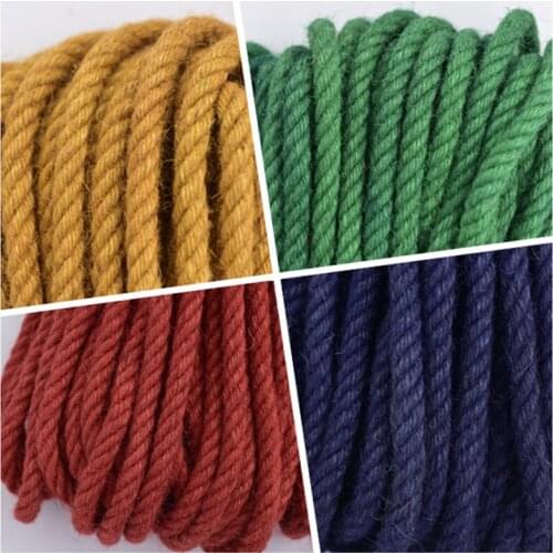 Color Primary Color 3 Strand Hemp Rope 6mm Thick 50 Meters DIY Jute Handmade Kindergarten Decoration Cord