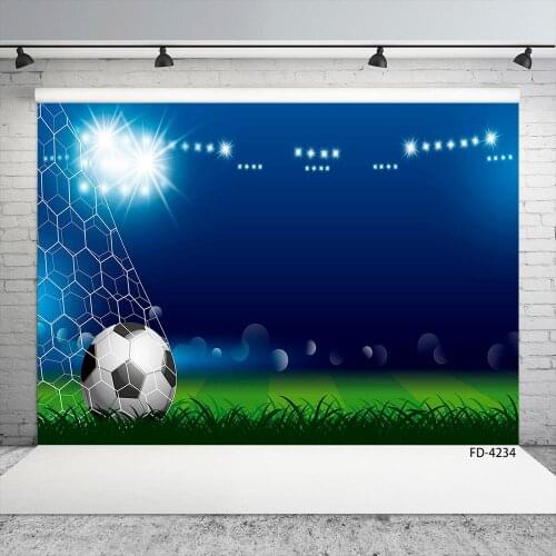 Football Field Net Grassland Light Photo Backdrop Vinyl Background Photography Props for Baby Children Birthday Party Photocall
