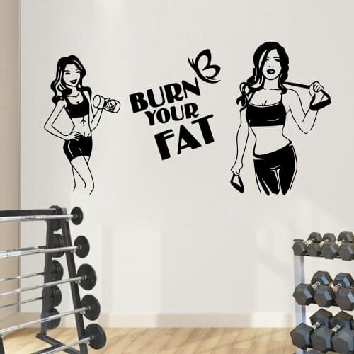 Exquisite burn your fat Removable Pvc Wall Stickers Waterproof Wall Decals Wall Decoration Murals