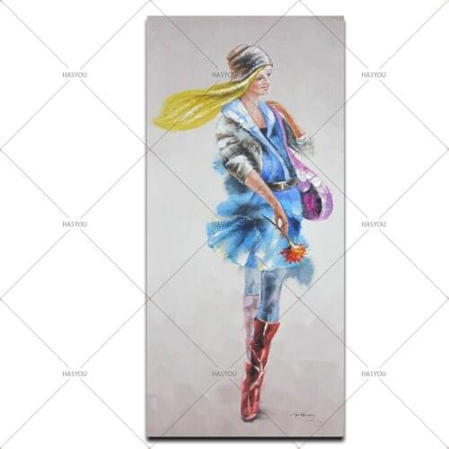 Wall Art For Large Fashion Painting Canvas Women Face Picture Abstract Figures Hand Painted Colorful Sexy Girl Oil Painting Art