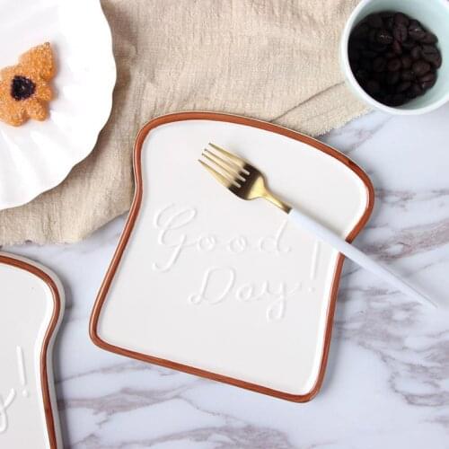 Ceramic Toast Plate Tray Breakfast Plates Assiette Toast Bread Plate Salad Plate Fruit Snack Tray Tableware Photo Props Тарелки