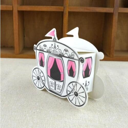 5 PCS Pumpkin Carriage Shape Paper Gift Bag Candy Boxes Wedding Party Gift Bag Candy Box Cookie Box