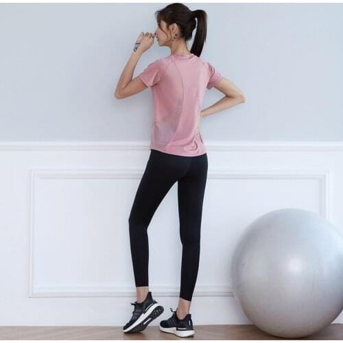 New 2pcs/set Fitness Running Sports Suit Women Gym Clothing Yoga Set Breathable Workout Training Joggers Sportswear Outfit