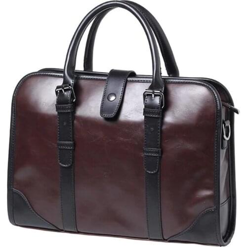 High Quality Leather Briefcases Men Maletin Hombre Handbag Fashion Serviette Affaire New Bag Men Business Mens Leather Bag