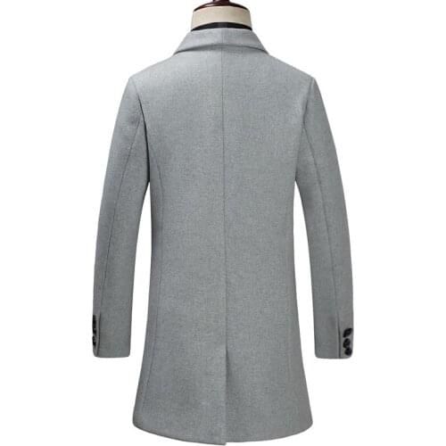 2020 Winter New Mens Long Wool Coat Business Fashion Slim Fit Thicken Warm Overcoat Male Brand Trench Coat