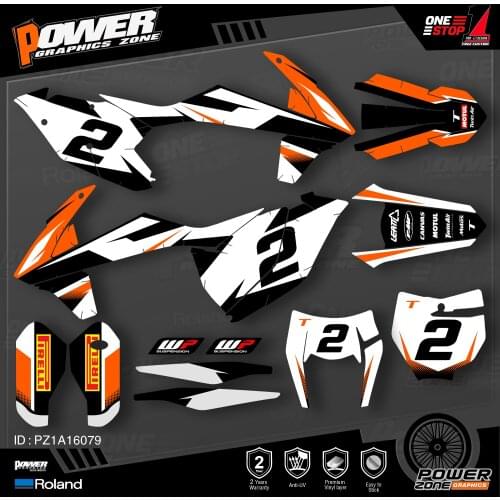 PowerZone Custom Team Graphics Backgrounds Decals Stickers Kit For KTM SX SXF MX 16-18 EXC XCW Enduro 17-19 125 to 500cc 79
