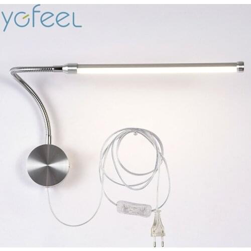 [YGFEEL] 6W LED Wall Lamps With European Plug / American Plug Indoor Bedroom Bedside Lamp Study Reading Lighting AC90-260V