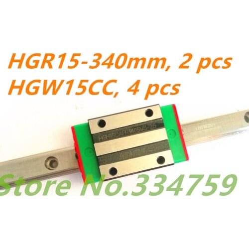 NEW HIWIN linear guide HGW15CC CNC rail block cnc parts for HGR15 340mm linear guide rails block