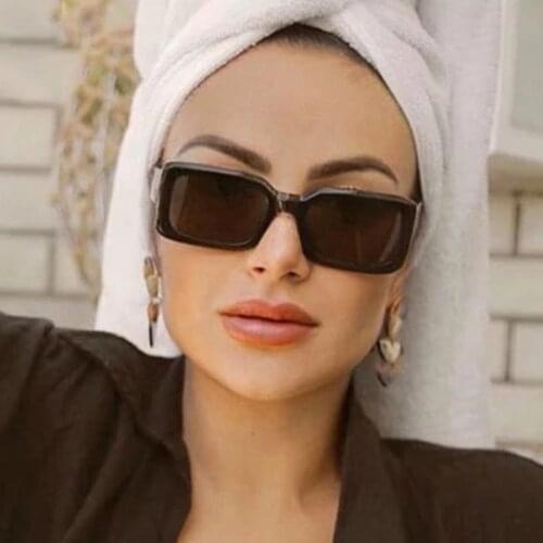 Retro Rectangular Sunglasses Women Vintage Small Square Black Sun Glasses Female Trend Glasses woman Oculos UV400