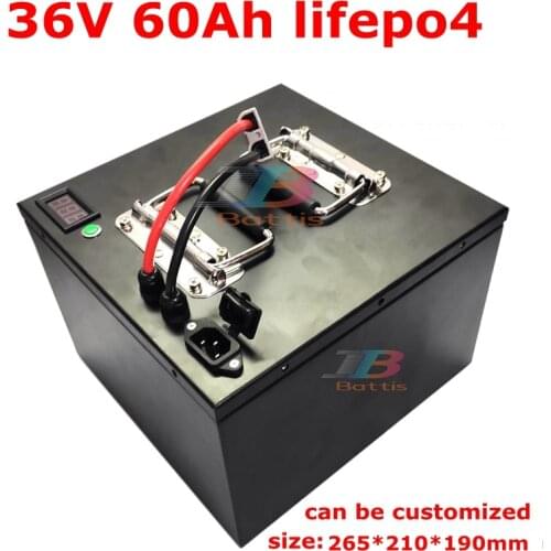 Rechargeable 36V 60Ah LiFepo4 battery pack 3.2v power cells for golf cart EV UPS e-grass cutter electric bike power tool+Charger