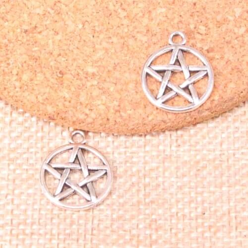 25pcs five-pointed star Pentagram Charms Metal Pendants for Bracelet and Necklace Jewelry DIY Handmade 16mm