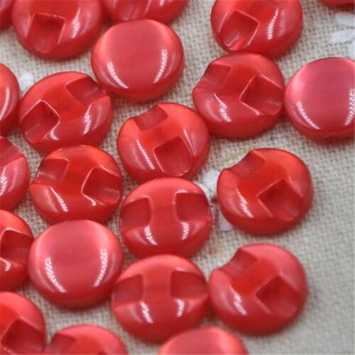 50/100 pcs 12 mm Red Cats Eye button craft/sewing/baby lot mix PT82