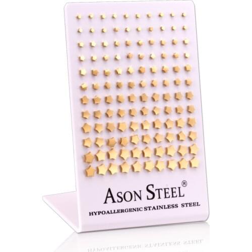 LUXUKISSKIDS Oorbellen Star Earrings Kids 60pair/lot Stud Earrings For Women Set Stainless Steel Jewelry Screw Plug Earings Men