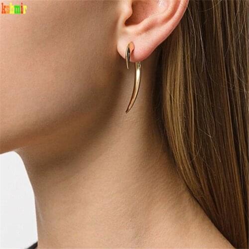 Female Stereo Crescent Thread Shaped Earrings Female Girl Party Accessories Metal Earrings Trend Hip Hop Metal New Kshmir 2*2cm