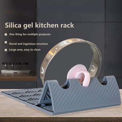 Foldable Cutting Mat Portable Lid Rack Easy Clean Non-Stick Flexible Cutting Boards Multifunction Sink Drain Insulation Pad Kitc