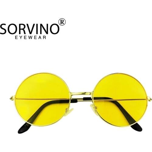 SORVINO 2021 New Retro Women Sunglasses Men Riding Glasses Yellow Lens Adult decoration Eyewear UV400 Gafas De Sol