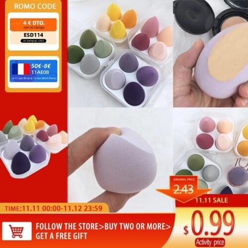 4pcs Makeup Sponge Powder Puff Dry and Wet Combined Beauty Cosmetic Ball Foundation Powder Puff Bevel Cut Make Up Sponge Tools