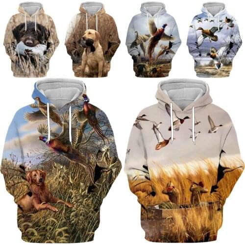 Mamba Top Pheasant Hoodies Women 3D Hunter Hunt Game Field Reed Hide Wild Animals Chase Duck Men Hoody Cute Dog Hooded Pullover