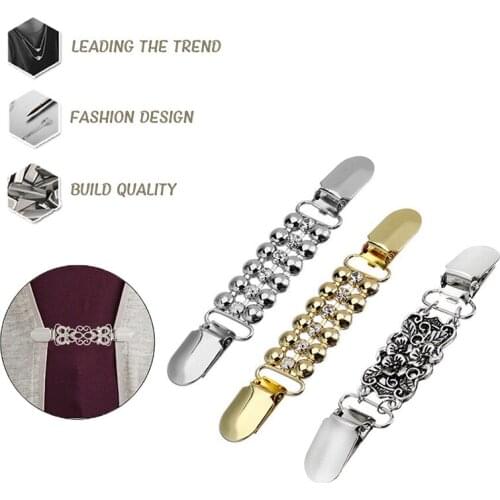 Cardigan Clip Sweater Shawl Clips Keeper Collar Duck-mouth Plated Metal Clip Brooch Holder Clothing Accessories Jewelry Gift